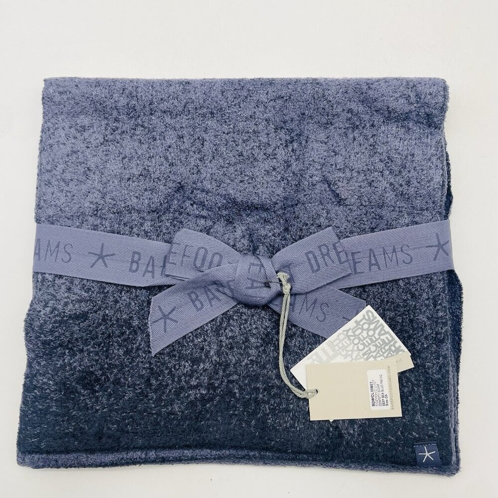 Barefoot Dreams Cozychic Lite One Size Confetti Scarf Wrap Deep Sea Blue Indigo